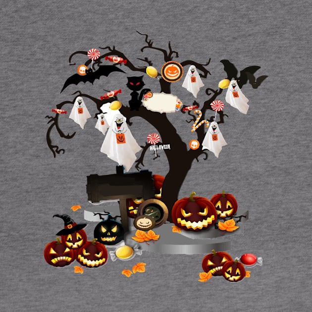 Halloween Tree tee design birthday gift graphic by TeeSeller07